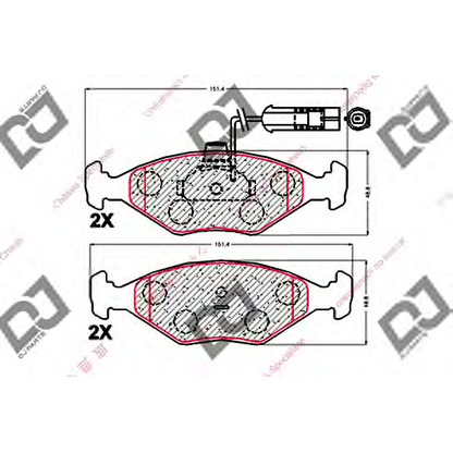 Фото Комплект тормозных колодок, дисковый тормоз DJ PARTS BP1970