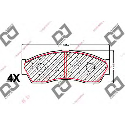 Фото Комплект тормозных колодок, дисковый тормоз DJ PARTS BP2022