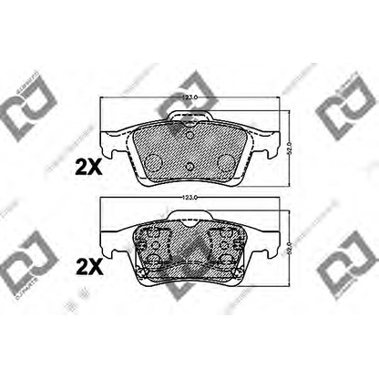 Photo Kit de plaquettes de frein, frein à disque DJ PARTS BP1392