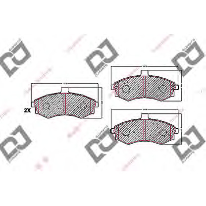 Фото Комплект тормозных колодок, дисковый тормоз DJ PARTS BP1617