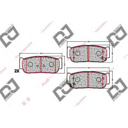 Фото Комплект тормозных колодок, дисковый тормоз DJ PARTS BP1628