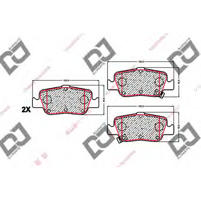 Фото Комплект тормозных колодок, дисковый тормоз DJ PARTS BP1643