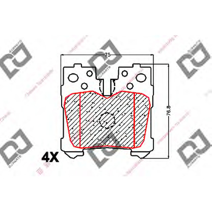 Foto Kit pastiglie freno, Freno a disco DJ PARTS BP1652