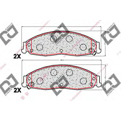 Photo Kit de plaquettes de frein, frein à disque DJ PARTS BP2069