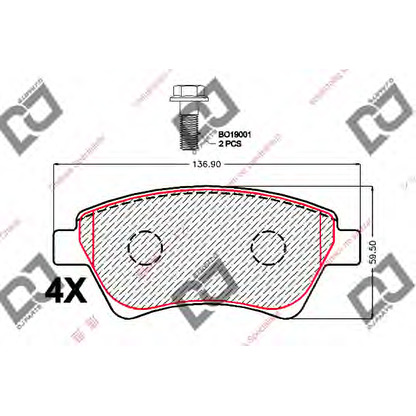 Foto Kit pastiglie freno, Freno a disco DJ PARTS BP2116