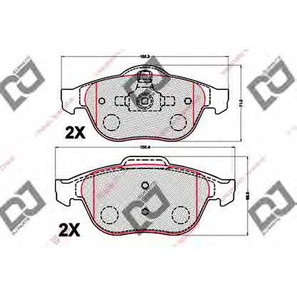 Foto Kit pastiglie freno, Freno a disco DJ PARTS BP2120