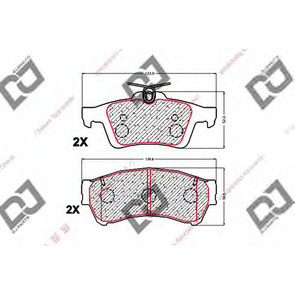 Фото Комплект тормозных колодок, дисковый тормоз DJ PARTS BP1715