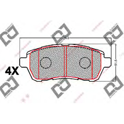 Foto Kit pastiglie freno, Freno a disco DJ PARTS BP2142