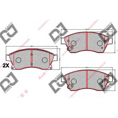 Photo Kit de plaquettes de frein, frein à disque DJ PARTS BP2151