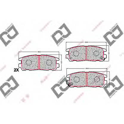 Фото Комплект тормозных колодок, дисковый тормоз DJ PARTS BP1725