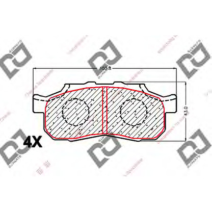 Photo Kit de plaquettes de frein, frein à disque DJ PARTS BP1744