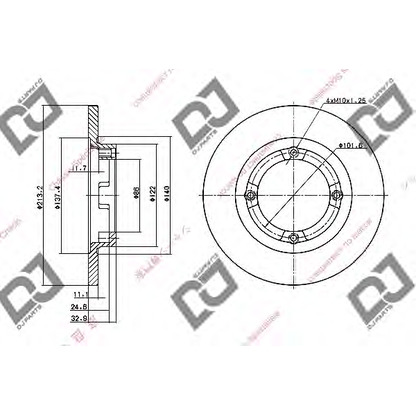 Фото Тормозной диск DJ PARTS BD1073