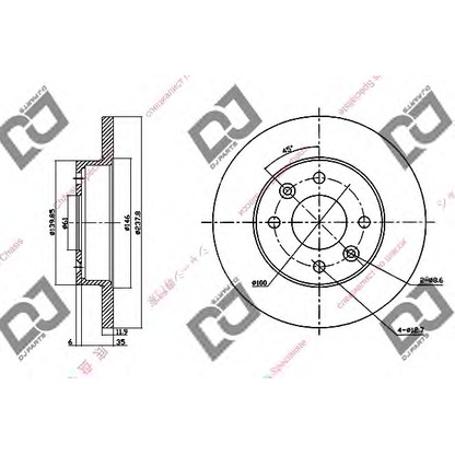 Zdjęcie Tarcza hamulcowa DJ PARTS BD1273