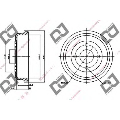 Photo Tambour de frein DJ PARTS BR1093