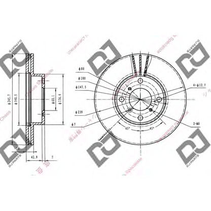 Zdjęcie Tarcza hamulcowa DJ PARTS BD1412