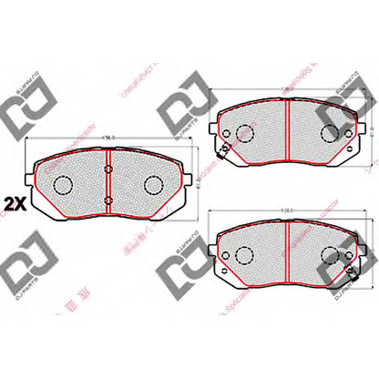 Фото Комплект тормозных колодок, дисковый тормоз DJ PARTS BP2164