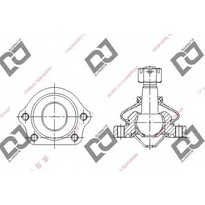 Фото Несущий / направляющий шарнир DJ PARTS DB1024