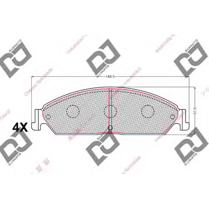 Фото Комплект тормозных колодок, дисковый тормоз DJ PARTS BP2188