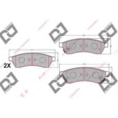 Фото Комплект тормозных колодок, дисковый тормоз DJ PARTS BP2193