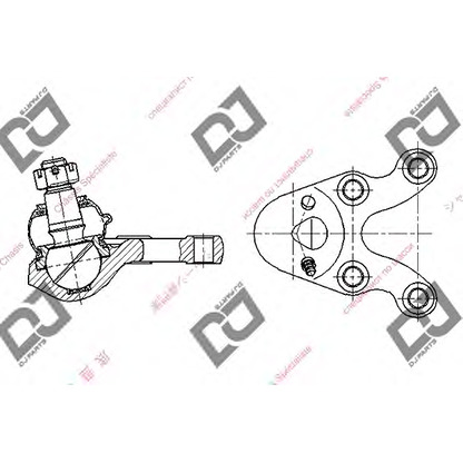 Фото Несущий / направляющий шарнир DJ PARTS DB1041