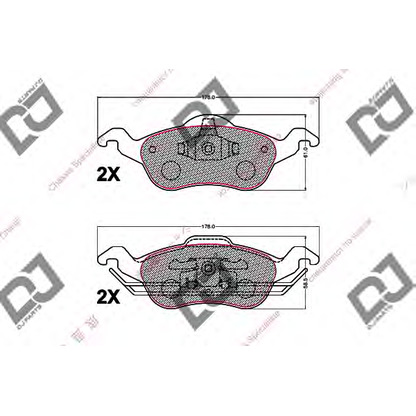 Фото Комплект тормозных колодок, дисковый тормоз DJ PARTS BP2157