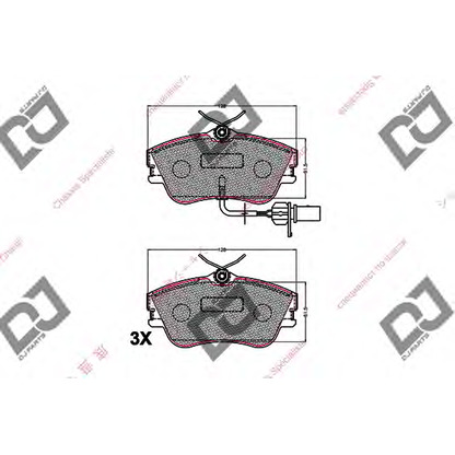 Photo Kit de plaquettes de frein, frein à disque DJ PARTS BP2185