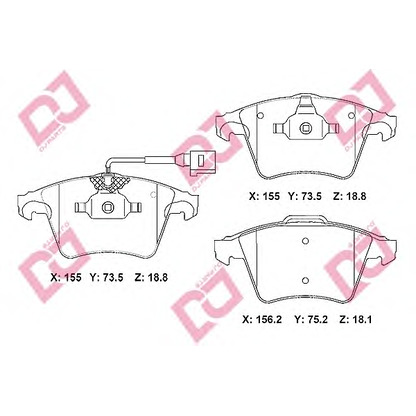 Foto Bremsbelagsatz, Scheibenbremse DJ PARTS BP2233