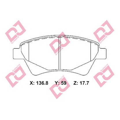 Фото Комплект тормозных колодок, дисковый тормоз DJ PARTS BP2239