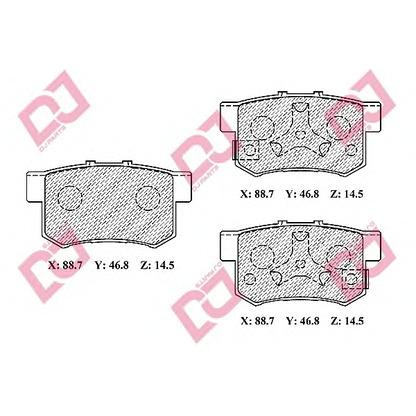 Photo Kit de plaquettes de frein, frein à disque DJ PARTS BP2406