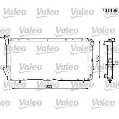 Foto Radiador, refrigeración del motor VALEO 731439