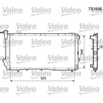 Foto Radiador, refrigeración del motor VALEO 731456