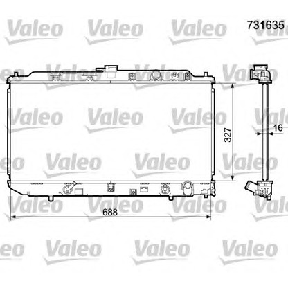 Photo Radiator, engine cooling VALEO 731635