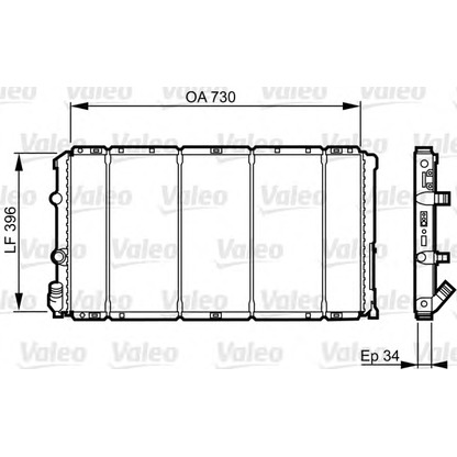 Photo Radiator, engine cooling VALEO 732050