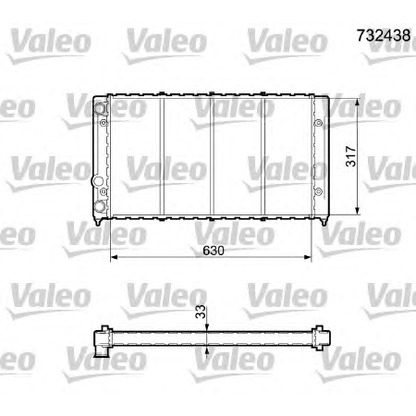 Photo Radiator, engine cooling VALEO 732438