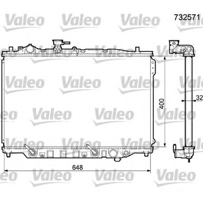 Foto Radiador, refrigeración del motor VALEO 732571