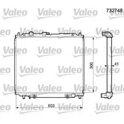 Foto Radiador, refrigeración del motor VALEO 732748