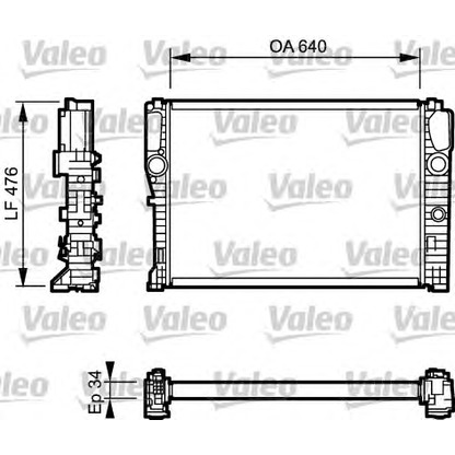 Foto Radiador, refrigeración del motor VALEO 732870