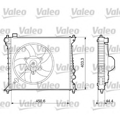 Foto Radiador, refrigeración del motor VALEO 733074