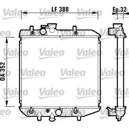 Foto Radiador, refrigeración del motor VALEO 734104