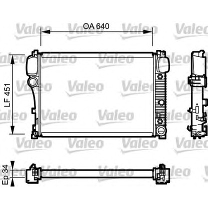 Foto Radiador, refrigeración del motor VALEO 734447