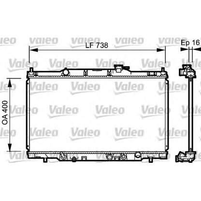 Photo Radiator, engine cooling VALEO 734477