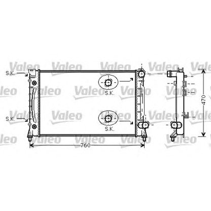 Foto Radiador, refrigeración del motor VALEO 734859