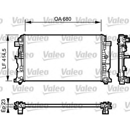 Foto Radiador, refrigeración del motor VALEO 734927