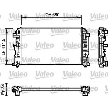 Foto Radiador, refrigeración del motor VALEO 734928