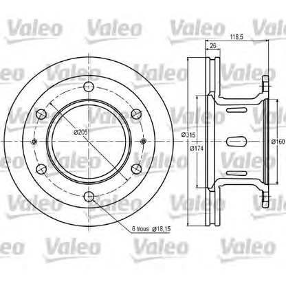 Photo Brake Disc VALEO 187006