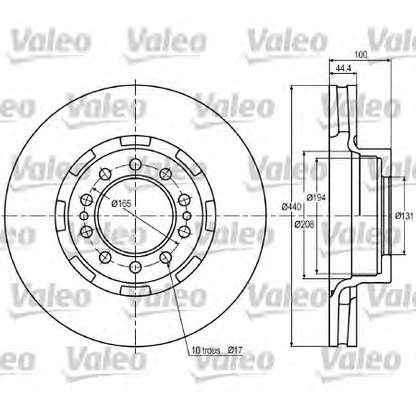 Foto Disco  freno VALEO 187022