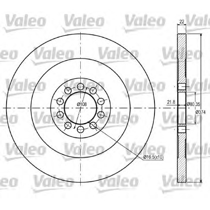 Foto Disco  freno VALEO 187037