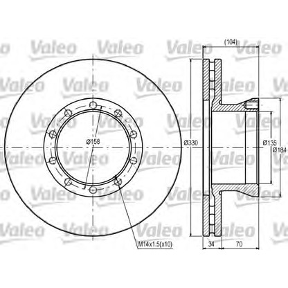 Photo Brake Disc VALEO 187065