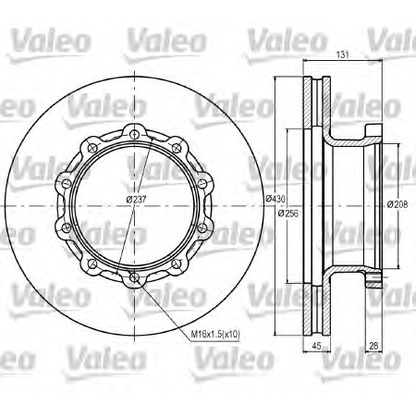 Foto Disco  freno VALEO 187070