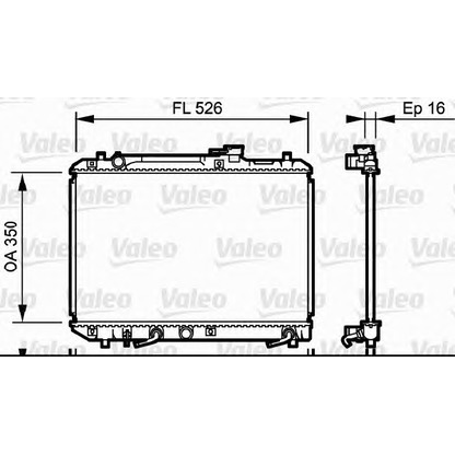 Foto Radiador, refrigeración del motor VALEO 734835